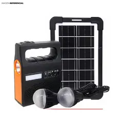 GENERICO - Kit de Linterna con Panel Solar más Radio y Focos