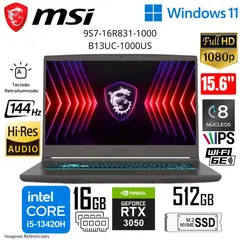 MSI - Laptop Gamer THIN15 B13UC-1000US Intel® Corei5-13420H 16GB 512GB SSD RTX3050 4GB 9S7-16R831-1000