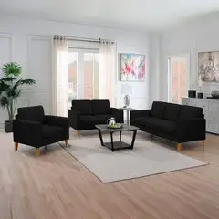GENERICO - SECCIONAL Mueble SONRISA 3 2 1  negro + 2 COJINES DE REGALO