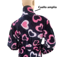 GENERICO - Bata de baño Toalla suave con bolsillo - Rosa con negro