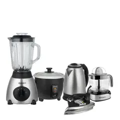 IMACO - Penta-combo Licuadora+Olla arrocera+Hervidor+Plancha+Exprimidor