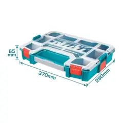 TOTAL TOOLS - Organizador apilable 15 Pulgadas con compartimientos Total