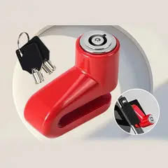 GENERICO - Candado de Freno Disco para Scooters Bicis Sin Alarma Rojo