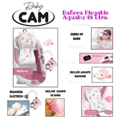 CAM - BAÑERA AQUABU 48 Ltrs TERMÒMETRO Y REGADERA ELECTRICA -ROSADO