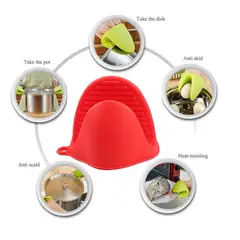 GENERICO - MANOPLAS PARA COCINA  ANTIQUEMADURAS DE SILICONA ROJO