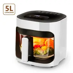 GENERICO - Freidora Aire Airfryer Digital 5L Moderna Sin Aceite 2400 W Blanco