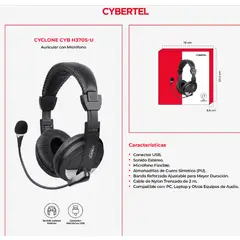 CYBERTEL - Audifonos con Microfono CYCLONE BLKSILVER CYB H370S-U