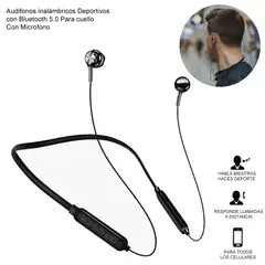 GENERICO - Audífonos Inalámbricos Deportivos con Bluetooth 5.0 con micrófono AU240011 Negro