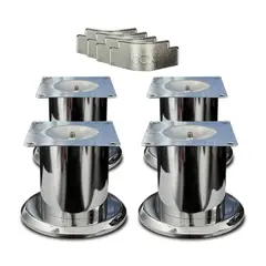 REPOSAR EL DESCANSO IDEAL - Patas Box Tarima Cromados + Esquineros Pack X4 Und Tornillos en Regalo