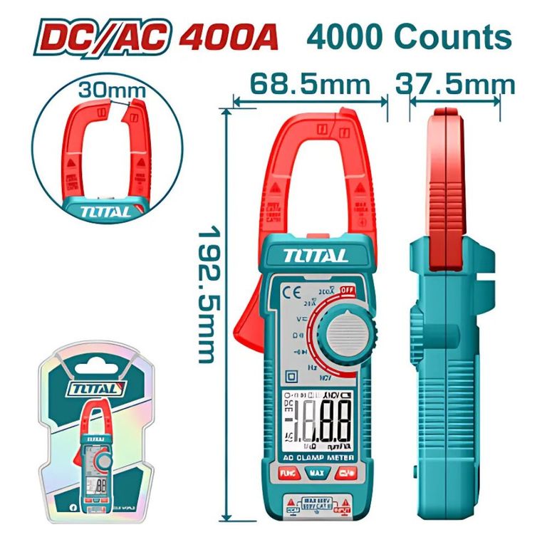 PINZA AMPERIMETRICA DC/AC 400A 4000 CONTEOS TMT762002