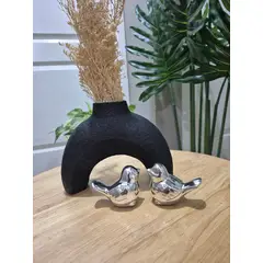 GENERICO - Jarrón Decorativo Vielha + 2 Pajaritos plateados