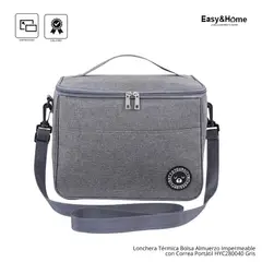 EASY&HOME - Lonchera Térmica Bolsa Almuerzo Impermeable con Correa Portátil HYC280040 Gris