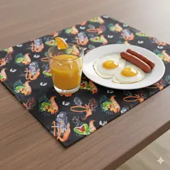 GENERICO - Individual Diseño de Carros Con Porta Cubiertos Rojo