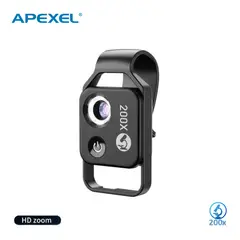 APEXEL - Lente Microscopio Led 200x P-Smartphone Resolucion HD MS002CBK