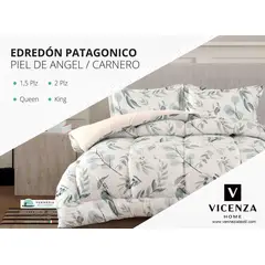 VENEZIA - Set de Edredón QUEEN Patagonico Piel de Angel C/ Carnero de 5 Piezas