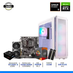 AMD - PC GAMER RYZEN 5 / 16GB RAM / M.2 500GB NVME / RTX3050 8GB / 550W BRONZE.