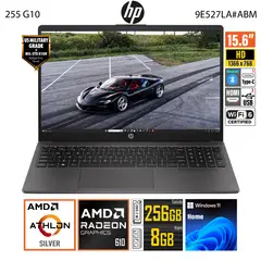 HP - Laptop 255 G10 AMD Athlon Silver-7120U 15.6" HD RAM 8GB SSD 256GB Windows 11 -9E527LA
