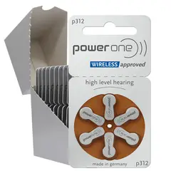 POWERONE - 312. BLISTER X 06 PILAS PARA AUDIFONOS MEDICADOS