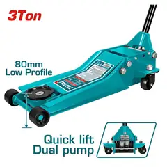 Total Tools - Gato Hidráulico Tipo Carro 3 Toneladas Doble Bomba THT10834