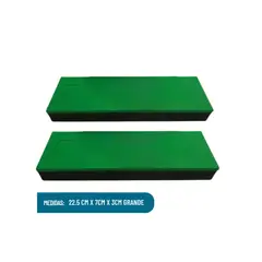 AC - JUEGO DE 2 BLOQUES DE LIJADO VERDE CON ESPONJA 22.5CMX7CMX3CM