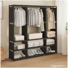 INSPIRA - Ropero armable Organizador de 3 cuerpos 3 niveles Negro