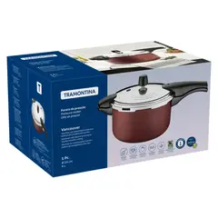TRAMONTINA - Olla a Presión 24 cm x6Lt Vancouver Rojo 10116302