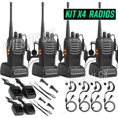 SEISA - KIT WALKIE TALKIE RADIO TRANSMISOR x4 RECEPTOR 16 CANALES