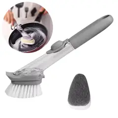 GENERICO - Cepillo de Limpieza Multifuncional 2 en 1 con Dispensador Lavavajillas