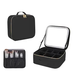 GENERICO - Estuche De Maquillaje Con Espejo Luz Led Cosmetiquera