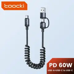 OEM - Cable tipo C y USB 2en1 - Retraible 60W - Marca Toocki