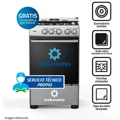 INDURAMA - Cocina a Gas Fontana de 4 Hornillas - Gris
