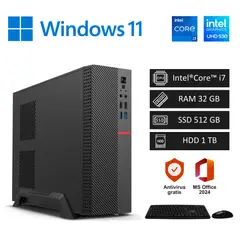 INTEL - Computadora PC Core i7 4´00GHz 32GB RAM SSD 512GB + HDD 1TB
