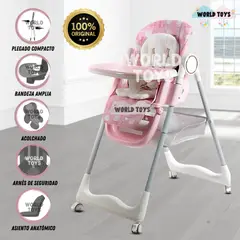 BABY - Silla de Comer Plegable «RANDY» Pink