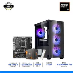 AMD - PC GAMER RYZEN 5 8600G / 16GB RAM DDR5 / 500GB M.2 / CASE FUENTE 550W GAMER