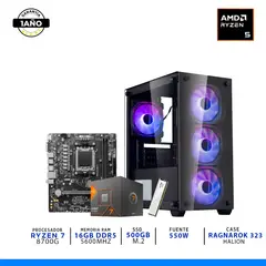 AMD - PC GAMER RYZEN 7 8700G / 16GB RAM DDR5 / 500GB M.2 / CASE FUENTE 550W GAMER
