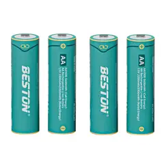 BESTON - Pila AA Litio Recargable 2200mAh 1000 Ciclos x 04 Unidades