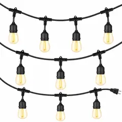 GENERICO - Guirnalda de Luces Vintage 5 Metros 10 Focos Luz Cálida a Corriente