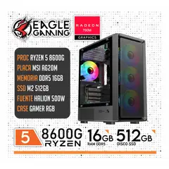 AMD - COMPUTADORA PC RYZEN 5 8600G RAM 16GB + SSD 512GB + RADEON 760M