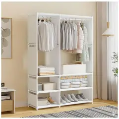 GENERICO - Ropero Colgador Organizador de Ropa 2 Cuerpos 170x95x36cm - Blanco - M