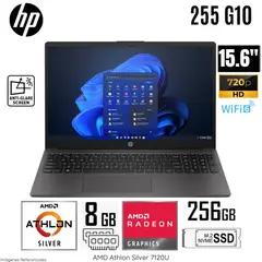 HP - Laptop 255 G10 AMD Athlon Silver 7-120U 8GB RAM 256GB SSD 15.6" HD Free Dos (9E527LA#ABM) - Gris