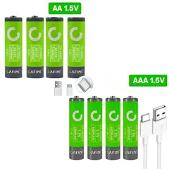 CAFINI - Pila AA + AAA Litio Usb Recargable Pack 08 Unidades