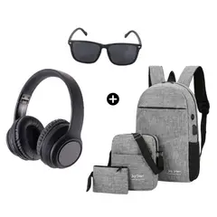 BLACKSHEEP - Audífono Smoke 2 BT Black+Mochila 3en1 Joy Star Gris+Lentes