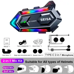 SEISA - Intercomunicador MT-Y20MAX Micrófono Bluetooth 5,3