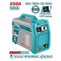 TOTAL TOOLS - MÁQUINA DE SOLDAR INVERTER IGBT MMA 30-250A LCD E16-50 TW225029