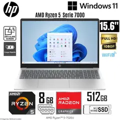 HP - Laptop 15-FC0071LA AMD Ryzen 5-7520U 8GB RAM 512GB SSD 15.6" FHD Windows 11 Home