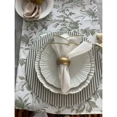 D'MESA - Set 4 servilletas marfil con borde dorado