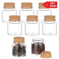 INSPIRA - Mini Frascos de Vidrio Transparente Multiuso Set x10