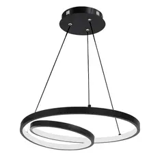 PANADECOR - Luminaria De Techo Aros Colgante Led Negro 60Cm Aluminio