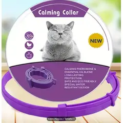 GENERICO - Collar Calmante Ajustable para Gatos Violeta Antiestrés En Lata