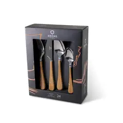 KRONS - Juego de cubiertos 24 piezas Wood